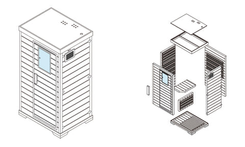 パネル組み立て形式　遠赤外線サウナ