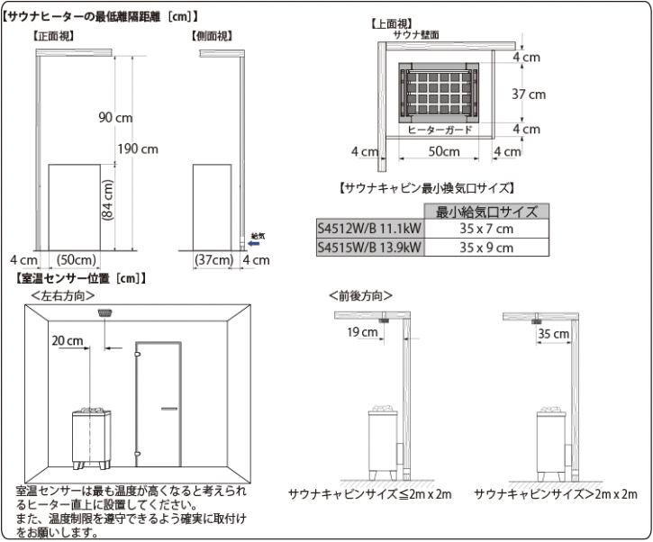 【電気】MYTHOS EOS 13.9kW　電気サウナストーブ 離隔距離