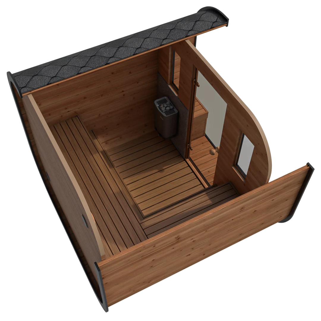 北欧産 スクエアバレルサウナ（5-6人用 / 最新型 / 次世代モデル)