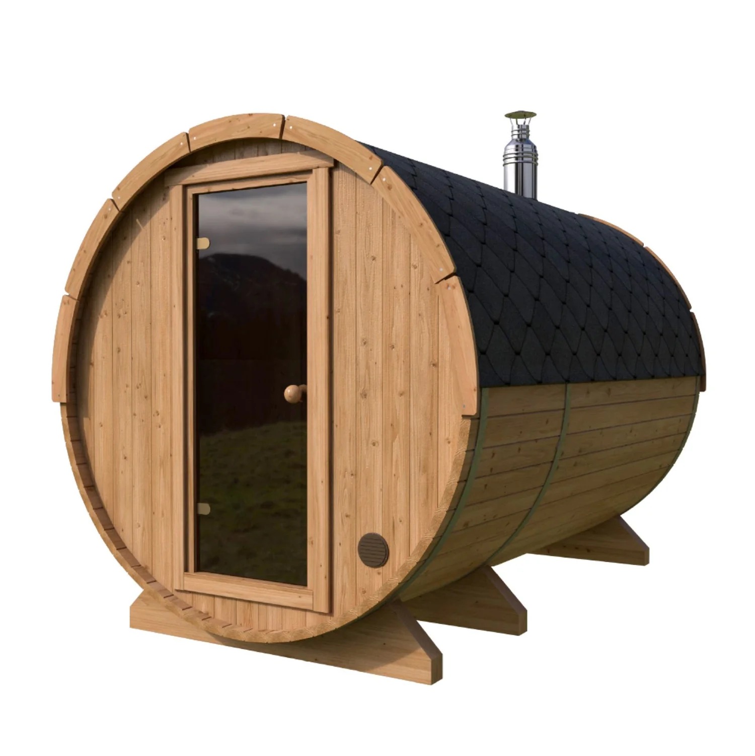 北欧産バレルサウナ 1.8m（4-6人用 / Home Model / 1番人気サイズ / 耐用年数20年以上)