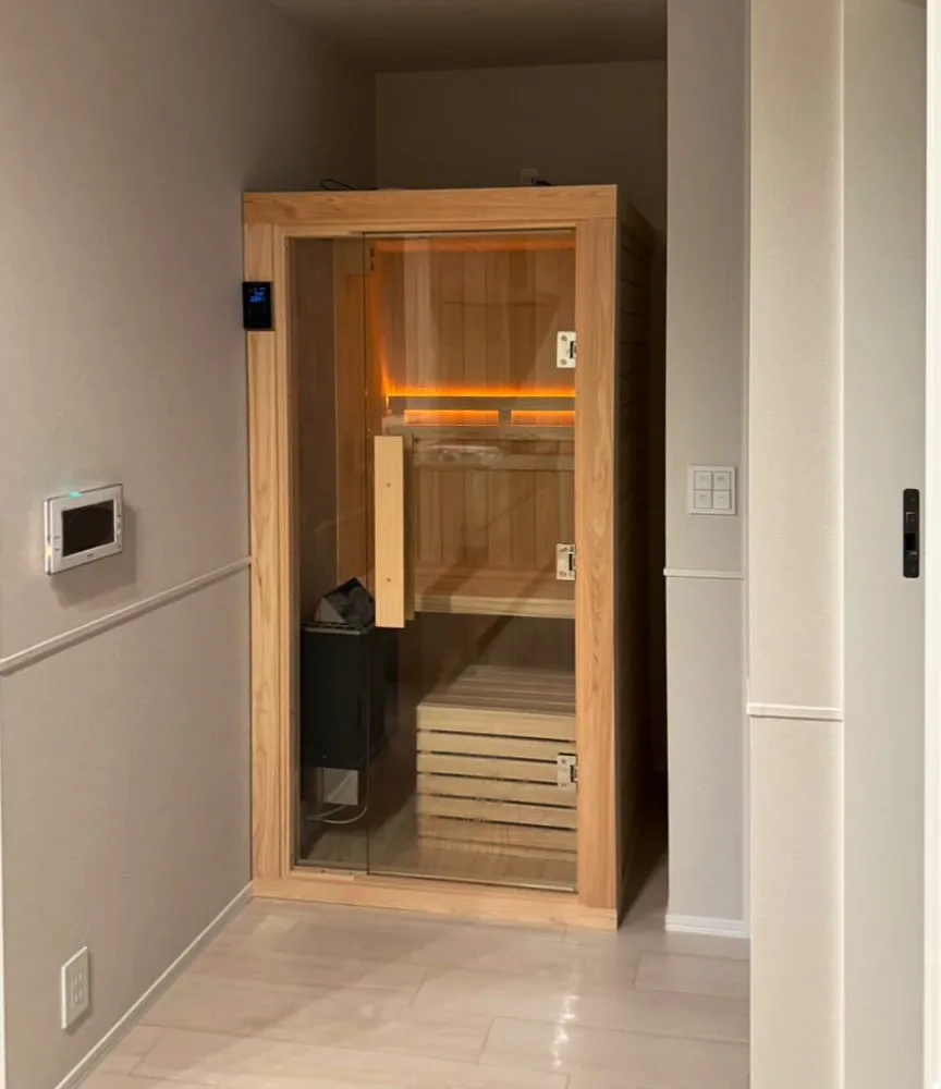 【電気】ガラスドア ~ MySauna Box Type 1名用 - 屋内用サウナ -