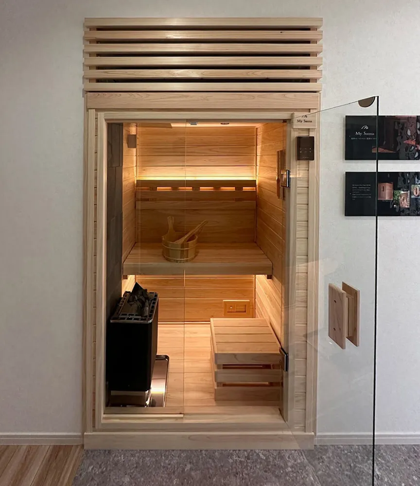 【電気】ガラスドア ~ MySauna Box Type 1名用 - 屋内用サウナ -