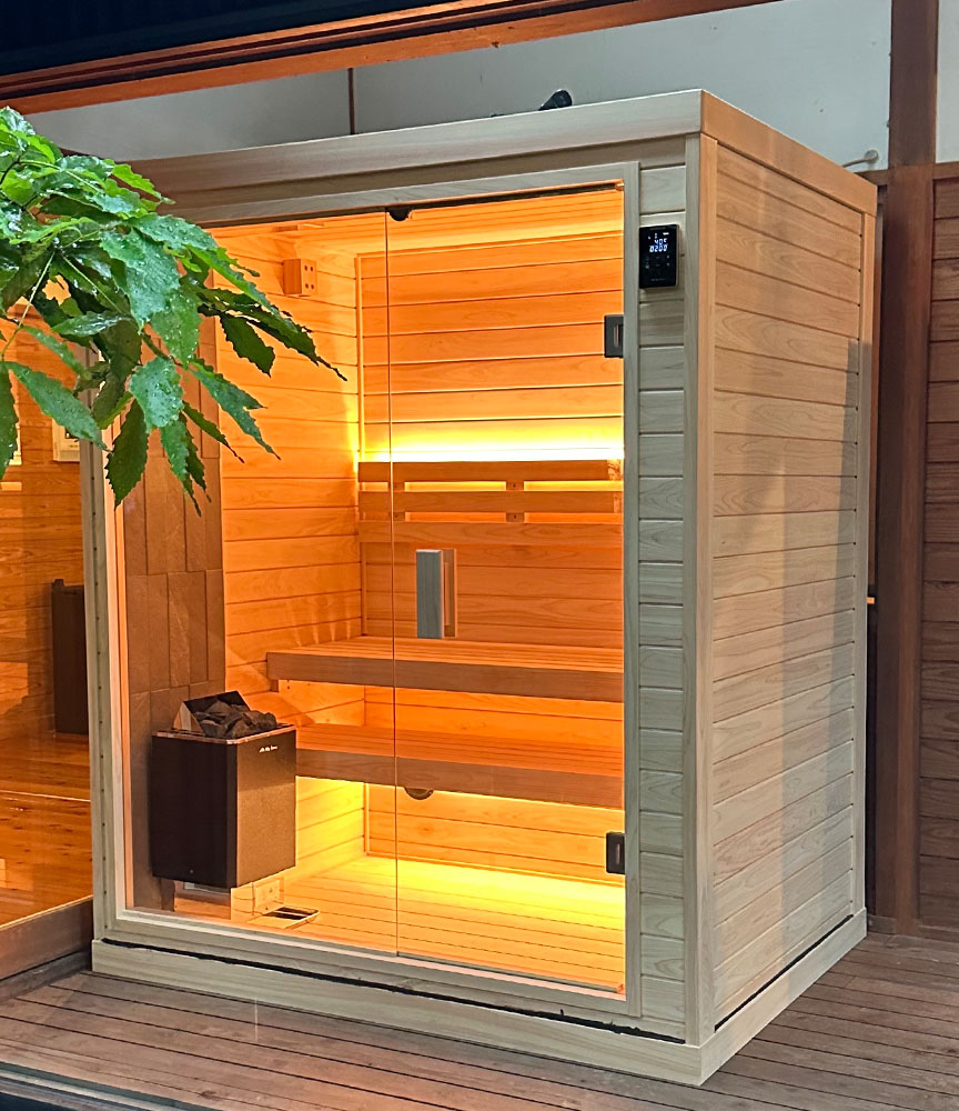 【電気】ガラスドア MySauna Box Type 3〜4名用 屋内用サウナ 