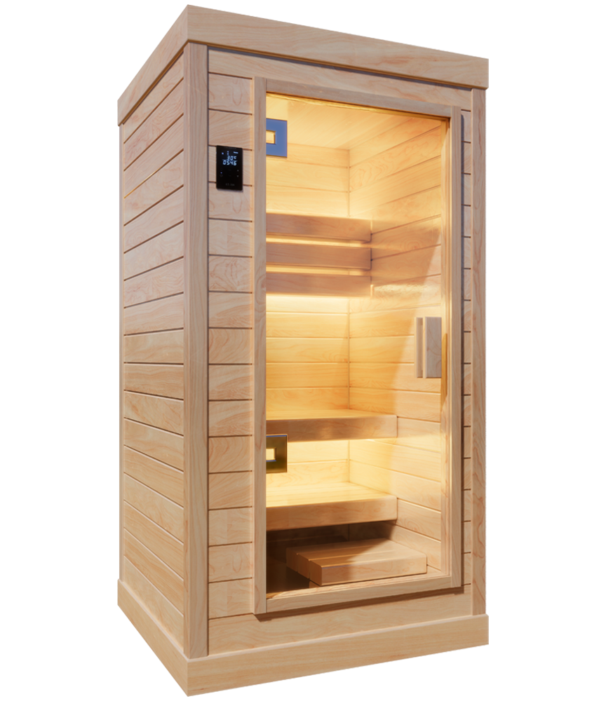 【電気】ガラスドア ~ MySauna Box Type 1名用 – 屋内用サウナ –