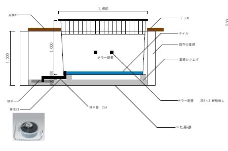 サウナ用水風呂　設計図