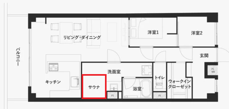 自宅サウナ 間取り図