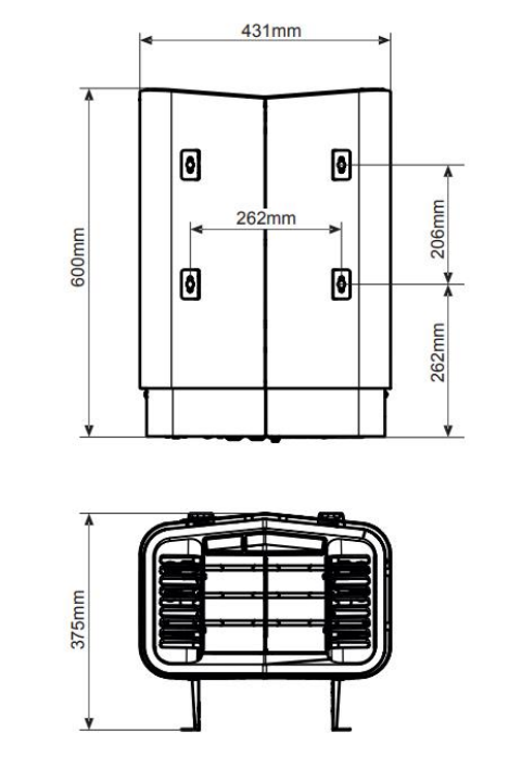 SENSE SPORT6.6kW/8kW サウナヒーター本体サイズ
