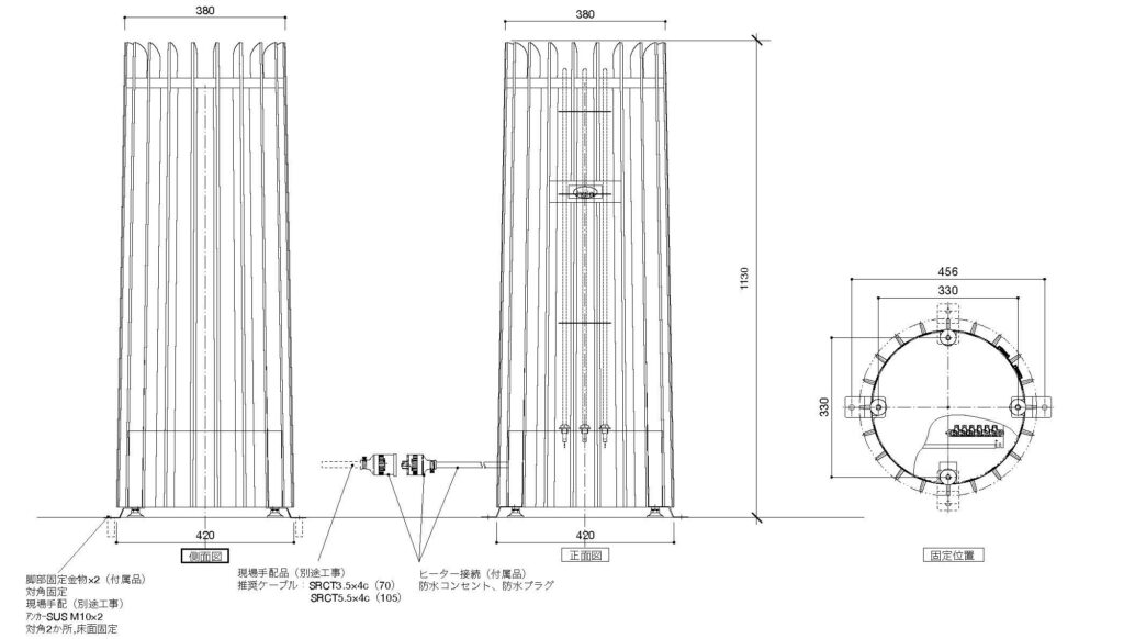 helo Rocher105 三相 10.5kw 図面 電気ストーブ
