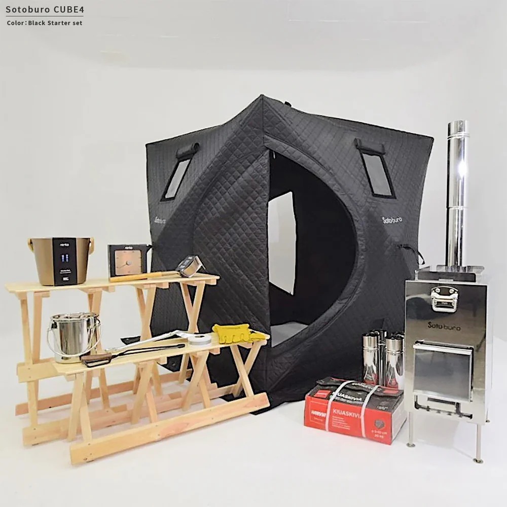 Sotoburo テントサウナ スターターセット4人用　オールブラック
