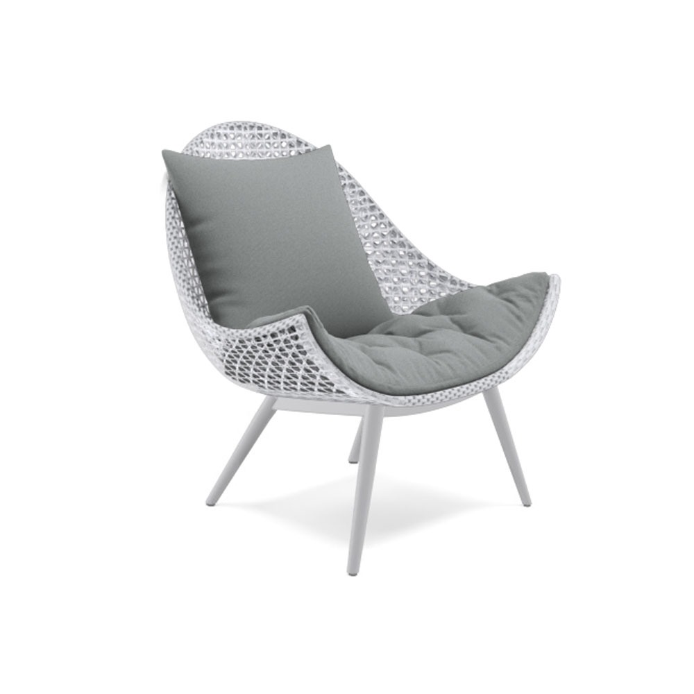 【受注生産】『人工ラタン ラウンジチェア MUSE BLM-1601 ベースカラー-グレー』※ピロークッション1個付