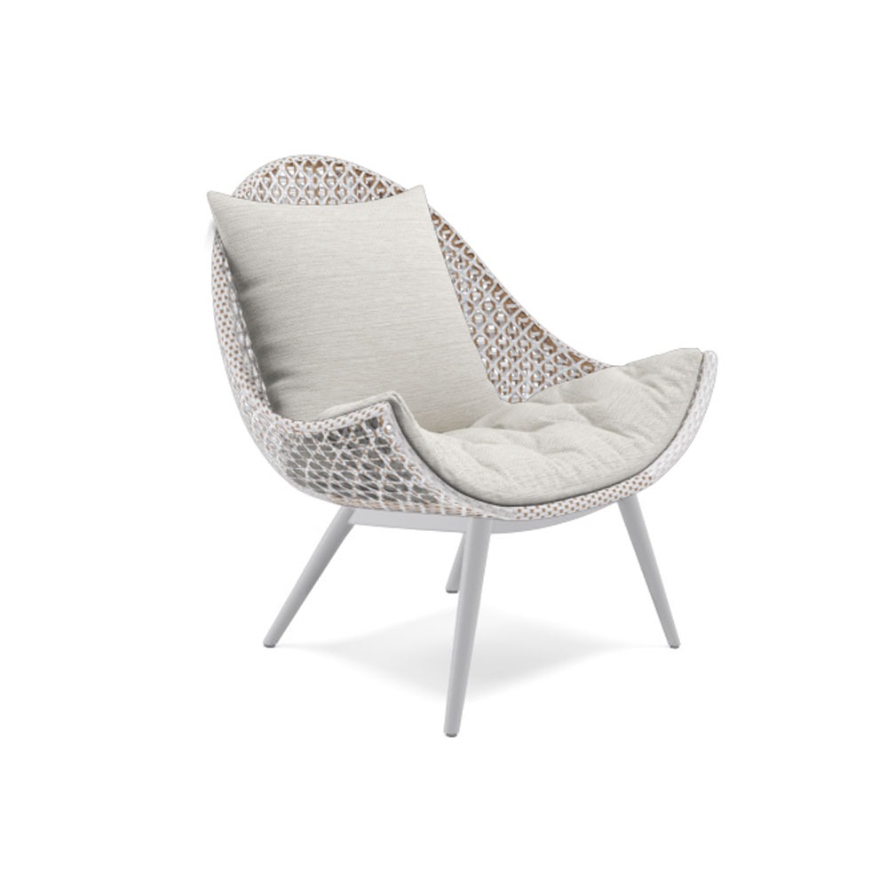 【受注生産】『人工ラタン ラウンジチェア MUSE BLM-1601 ベースカラー-グレー』※ピロークッション1個付