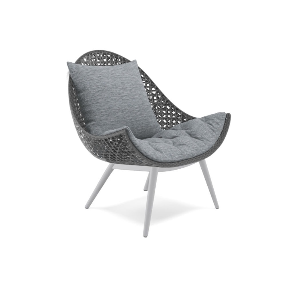 【受注生産】『人工ラタン ラウンジチェア MUSE BLM-1601 ベースカラー-グレー』※ピロークッション1個付