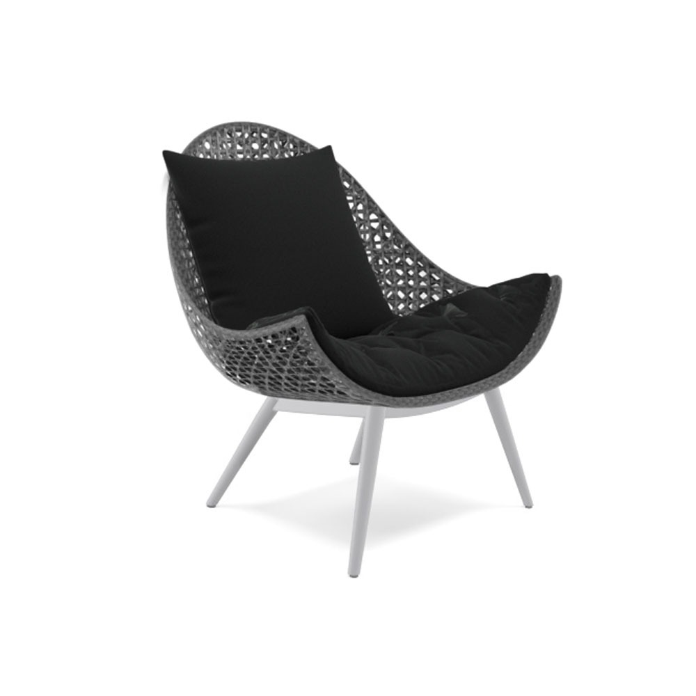 【受注生産】『人工ラタン ラウンジチェア MUSE BLM-1601 ベースカラー-グレー』※ピロークッション1個付