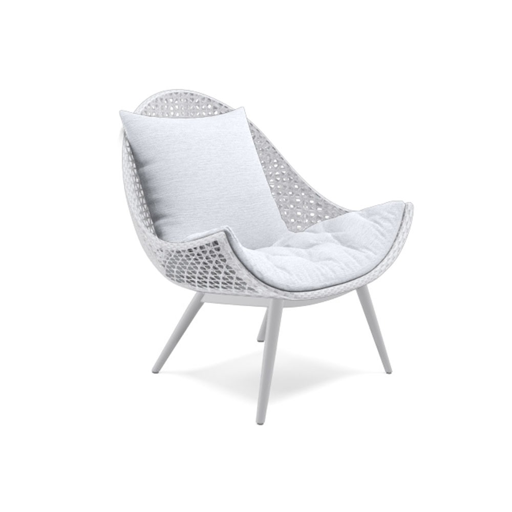 【受注生産】『人工ラタン ラウンジチェア MUSE BLM-1601 ベースカラー-グレー』※ピロークッション1個付