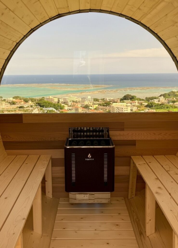 民泊施設バレルサウナ（半月窓付き） 導入事例　施工事例